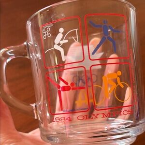 1984 Olympics Glass Mug - Los Angeles Summer Olympic games memorabilia mcdonalds